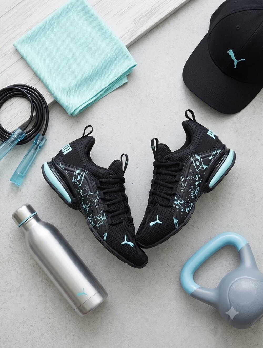 Puma Black & Aqua Women's Athletic Sneakers